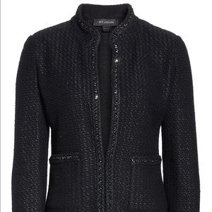 St. John Adina Knit Jacket in Black. Size 4.